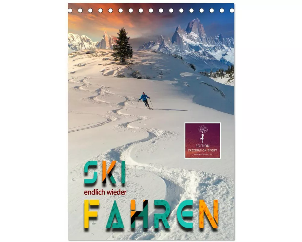 Endlich wieder Skifahren (Tischkalender 2026 DIN A5 hoch), CALVENDO Monatskalender