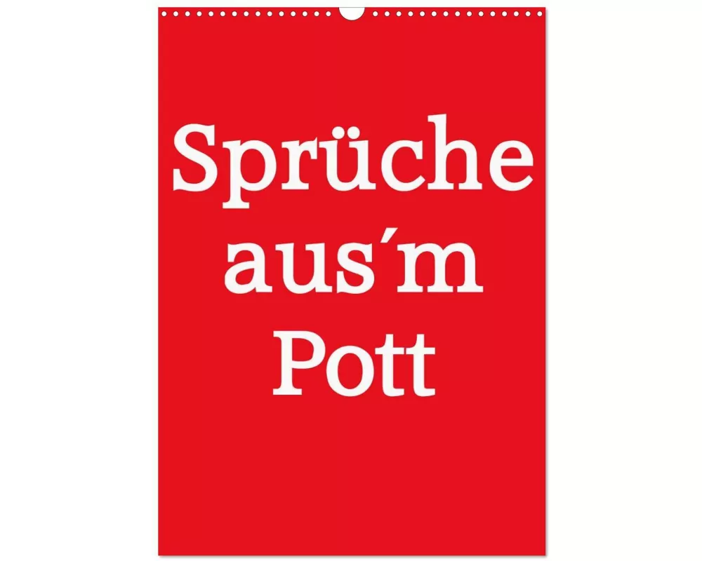 Sprüche aus´m Pott (Wandkalender 2026 DIN A3 hoch), CALVENDO Monatskalender
