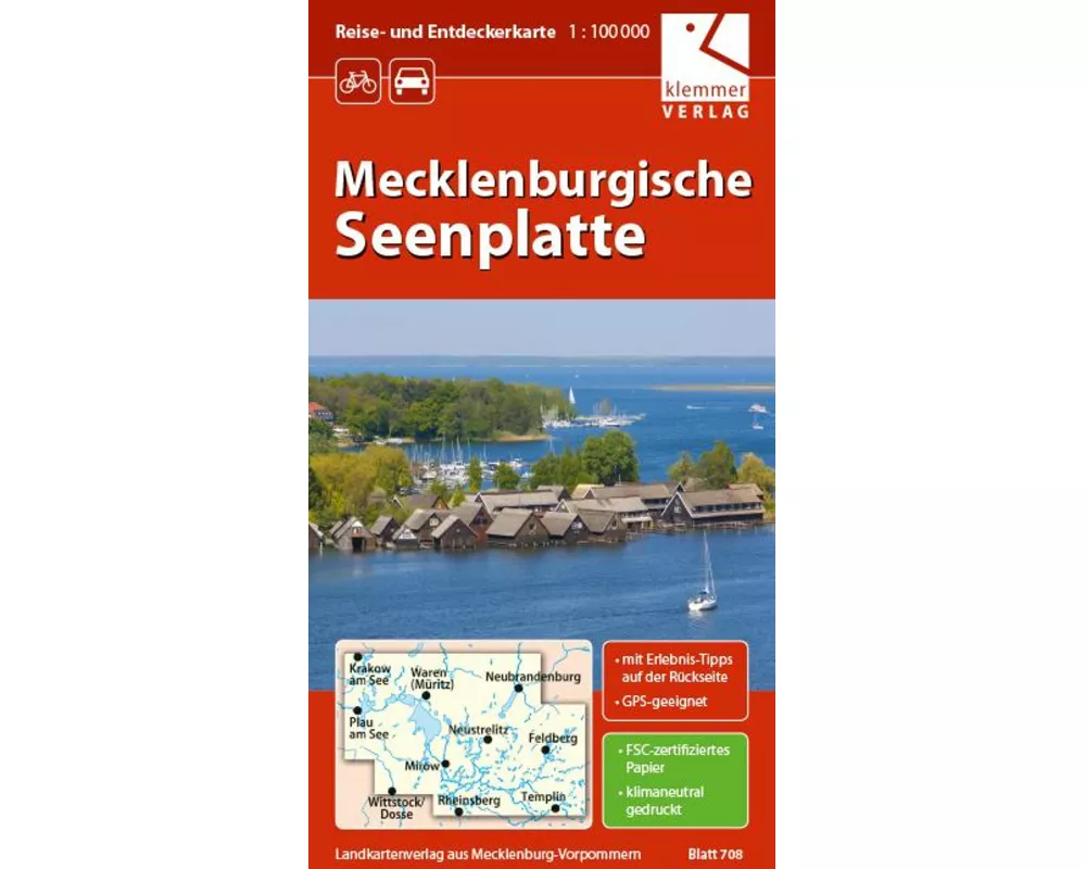 Reise- und Entdeckerkarte Mecklenburgische Seenplatte 1 : 100 000