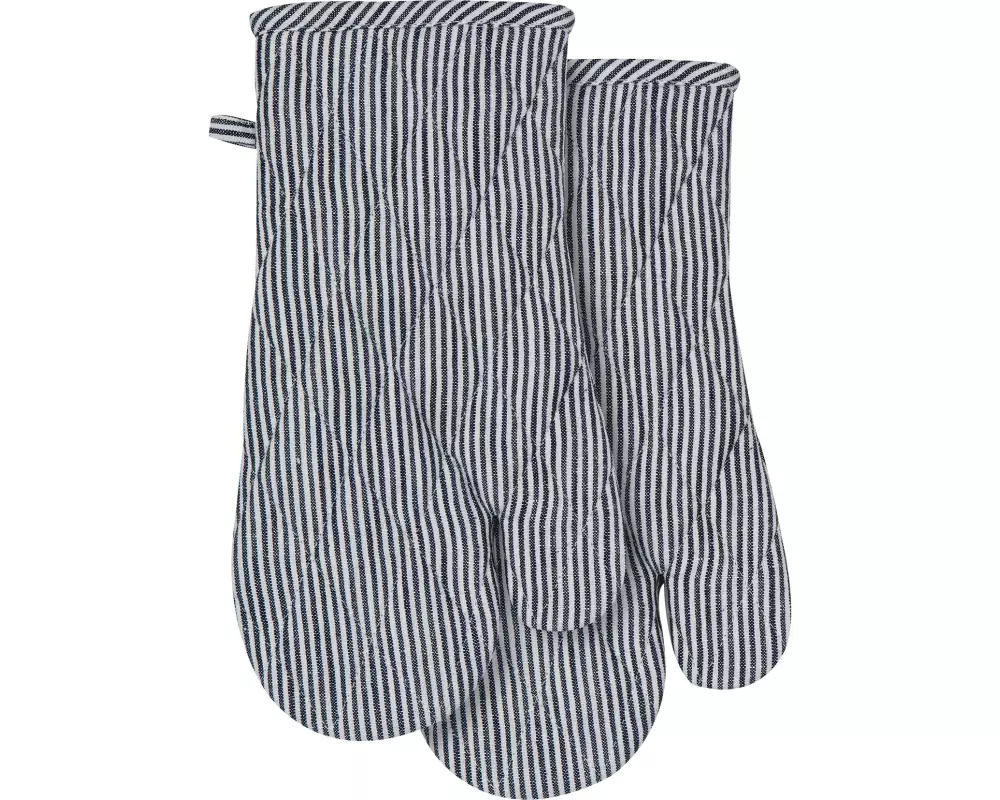 Ladelle Ofenhandschuh Lina Stripe 2 Stück, Blau/Weiss