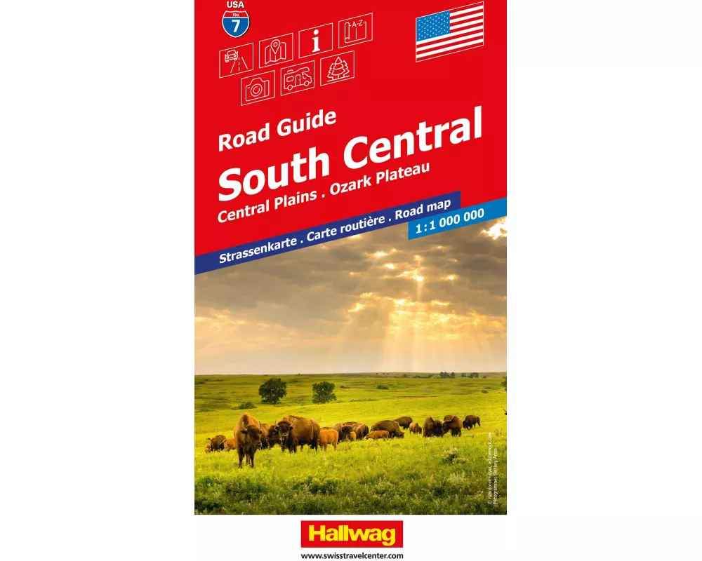 Hallwag Strassenkarte USA, South Central 1:1 Mio