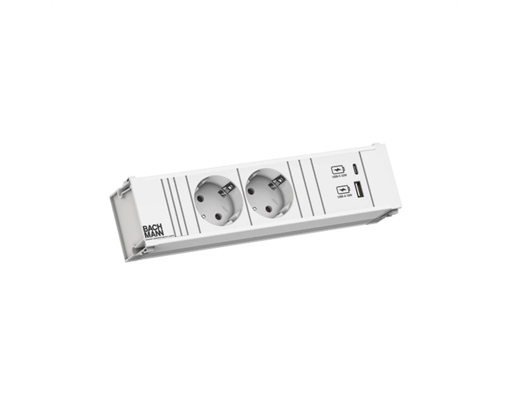 BACHMANN CONI 2xCEE7/3 1xUSB A/C 22W 0,2m GST18