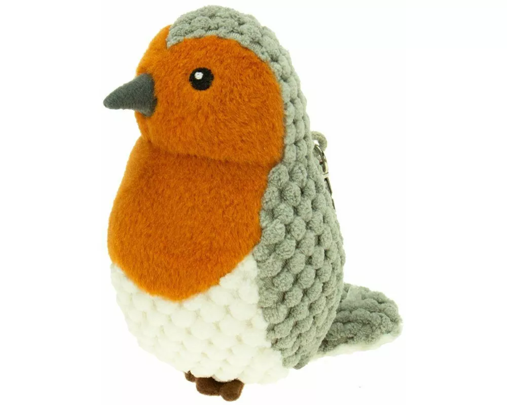 TRÖTSCH - Unsere Vogelwelt Plüsch-Rotkehlchen 12 cm mit Karabiner