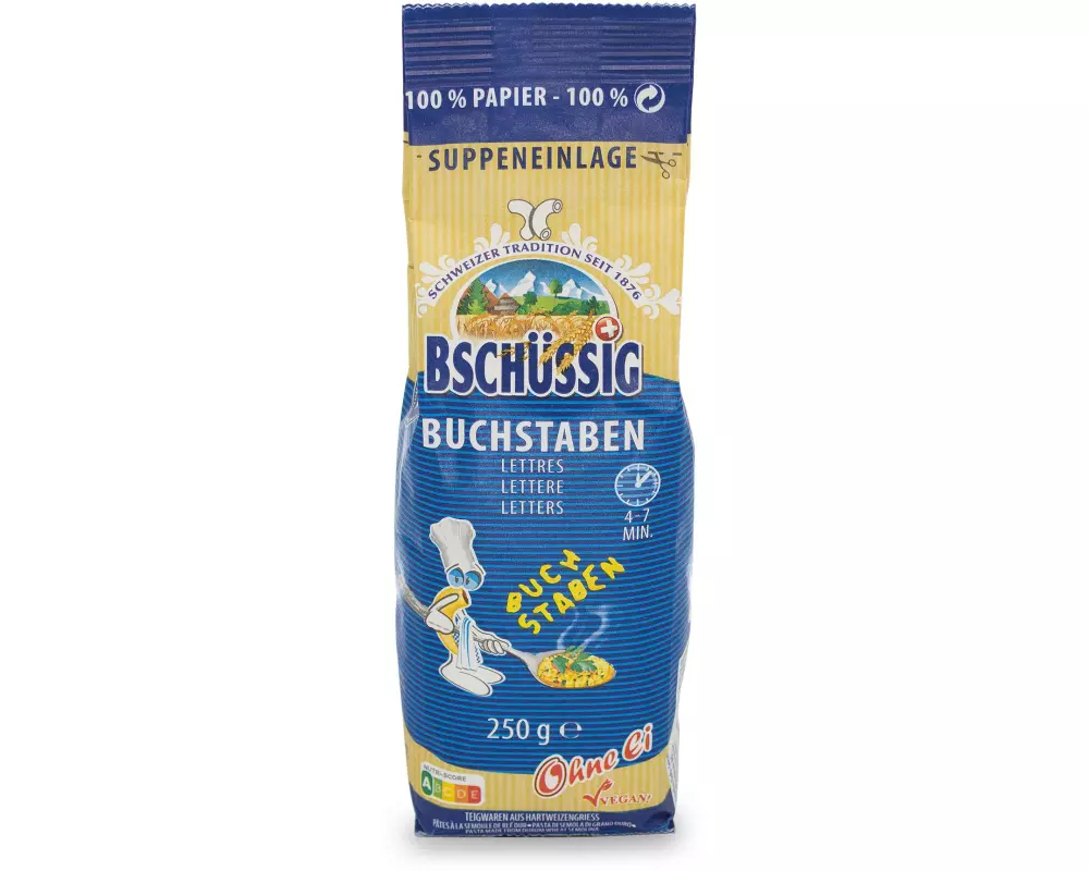 Bschüssig Teigwaren Napoli Vegan Buchstaben 250 g
