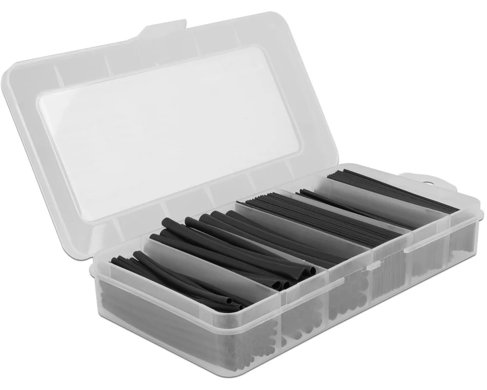 Delock Schrumpfschlauch 196-teilig Sortimentsbox, Schwarz