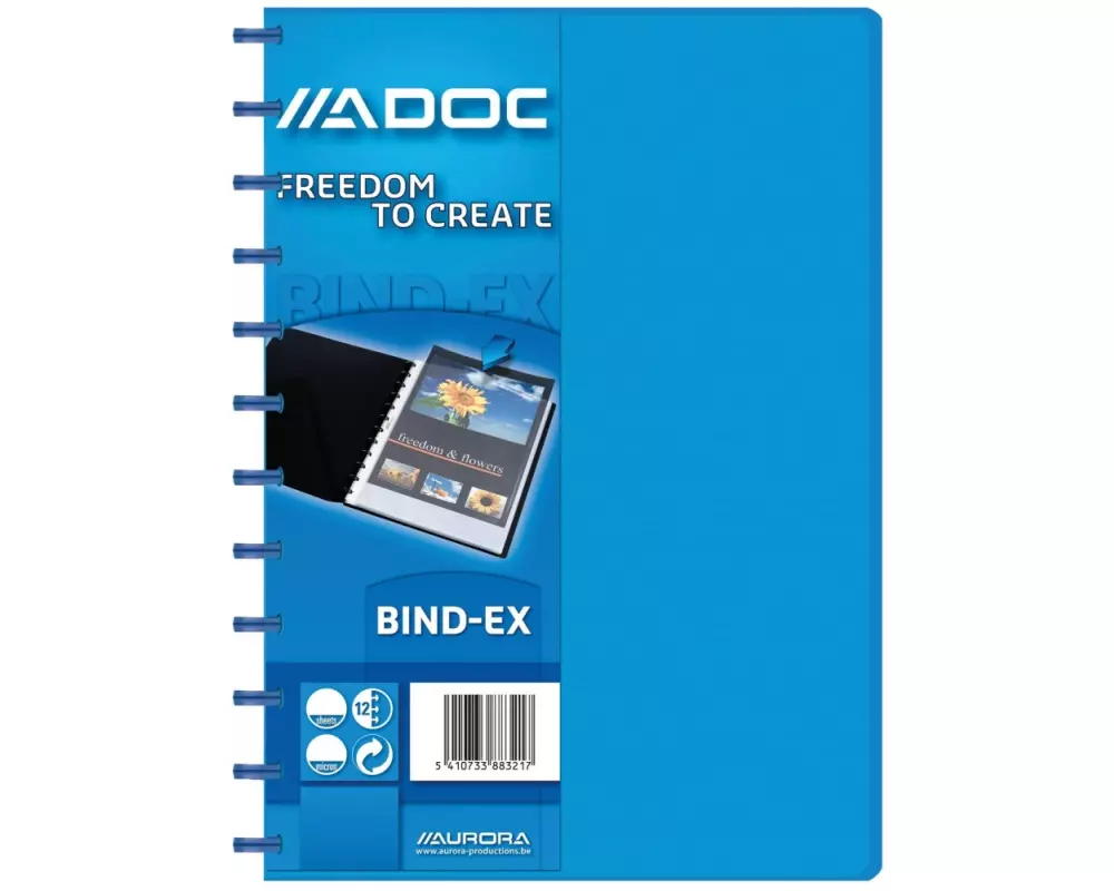 Adoc Sichtbuch Colorlines A4, 30 Taschen, Blau