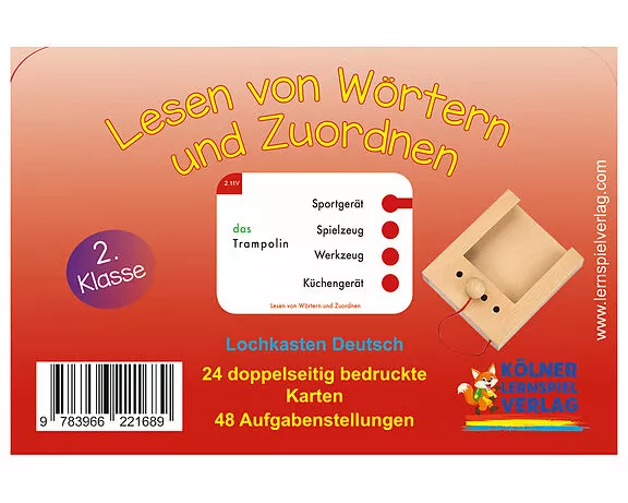 Lochkasten. Lesen von Wörtern und Zuordnen 7-8