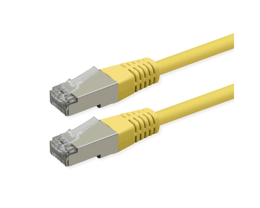 ROLINE Patchkabel Cat.6 (Class E), PoE, S/FTP (PiMF), gelb, 0,5 m
