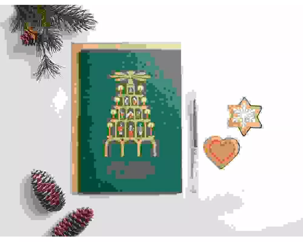 Kartenset A5, Weihnachtspyramide FSC MIX