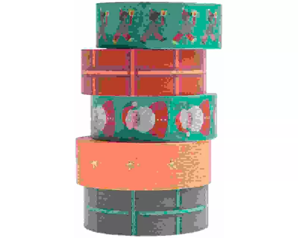Tape Set Weihnachtsmarkt, Neon FSC MIX, 5 Stk