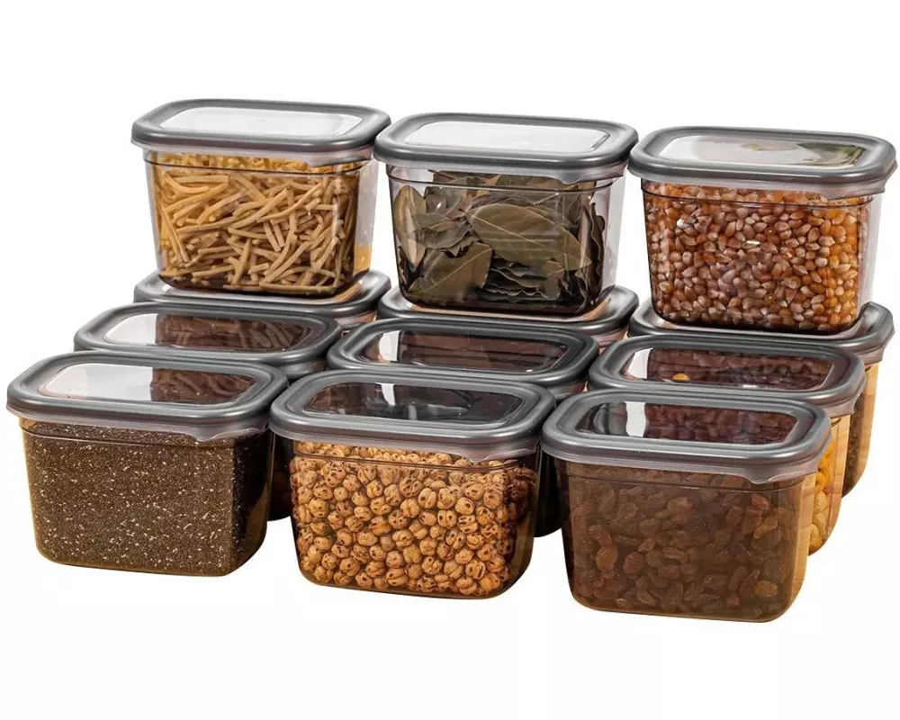 Hermia Vorratsdose 12x 800 ml, Anthrazit