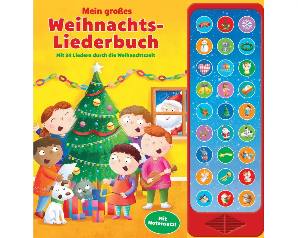 Mein großes Weihnachtsliederbuch - Mit 24 Liedern durch die Weihnachtszeit - 27-Button-Soundbuch - Hardcover-Buch mit 27 Melodien und Geräuschen