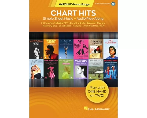 Chart Hits - Instant Piano Songs: Simple Sheet Music + Audio Play-Along Tracks