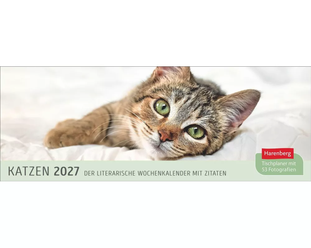 Katzen Premium-Tischplaner 2027 - Der literarische Wochenkalender mit Zitaten