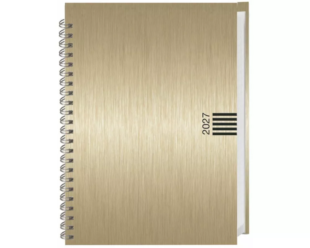 Wochen-Cheftimer A5, Alu gold 2027
