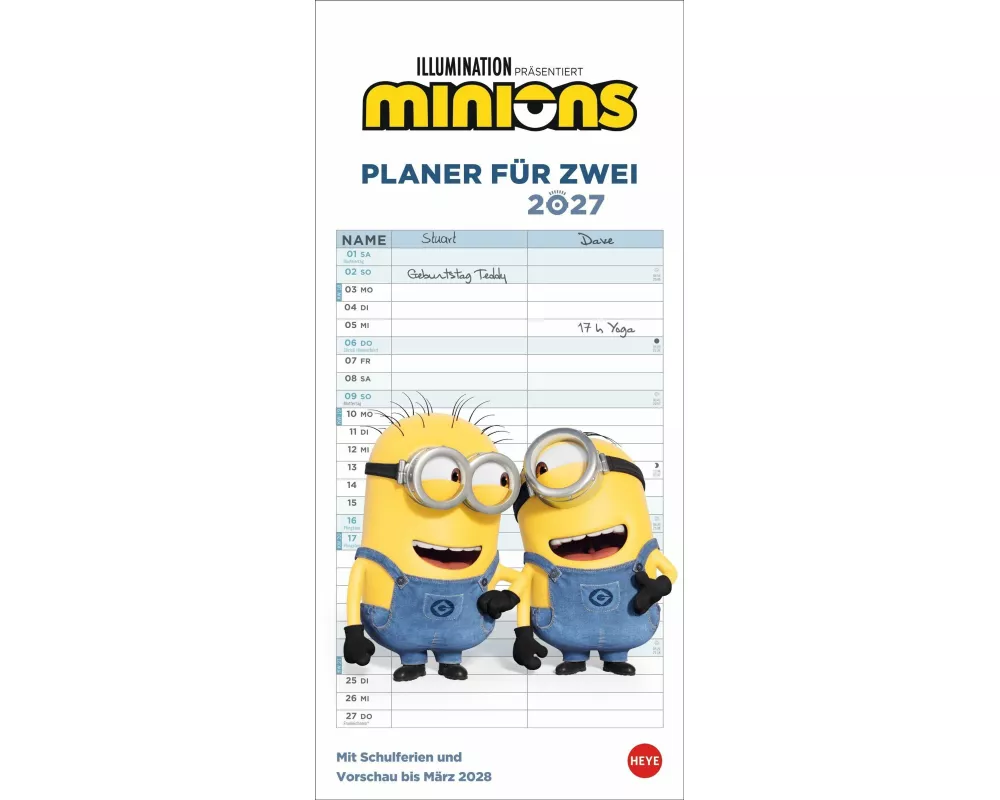 Minions Planer für zwei 2027