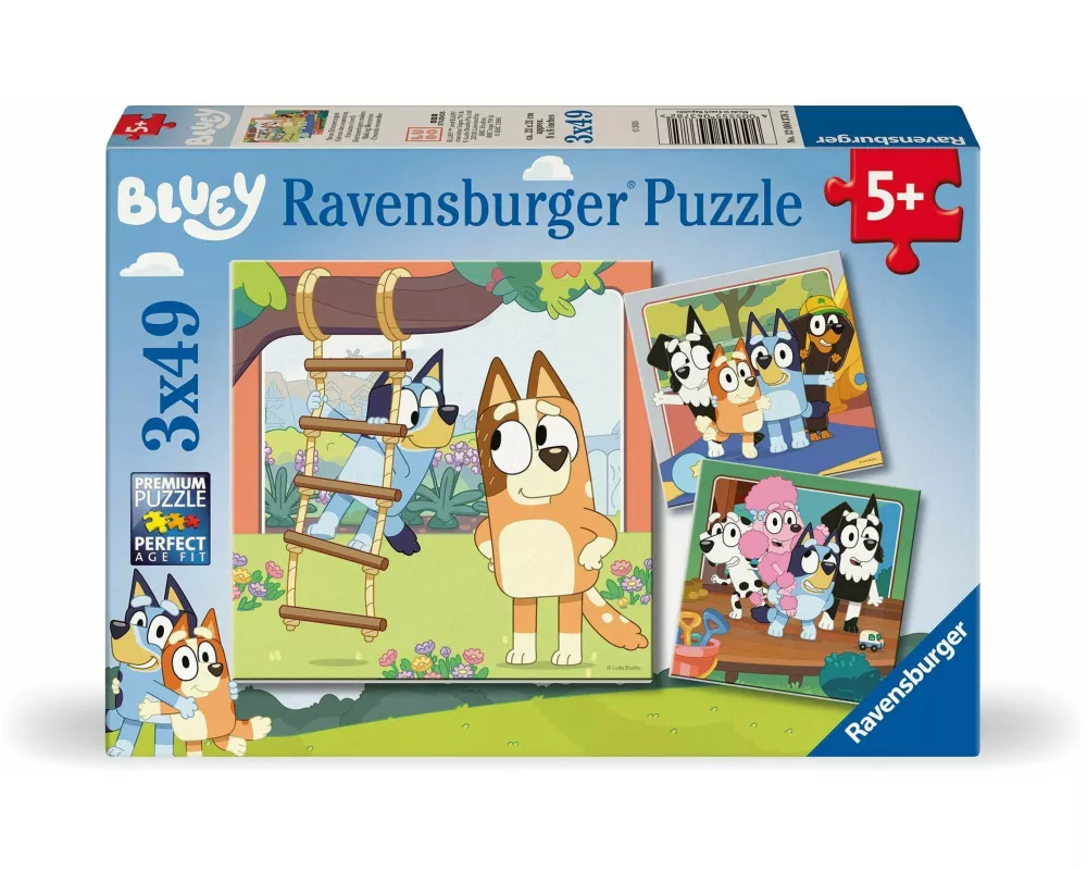 Kinderpuzzle 3x49 Teile - Bluey - Erinnerungen schaffen