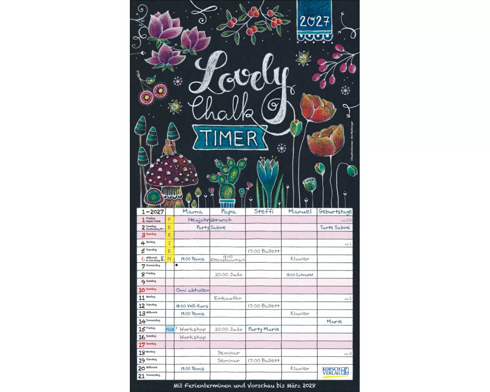 Lovely Chalk Timer 2027