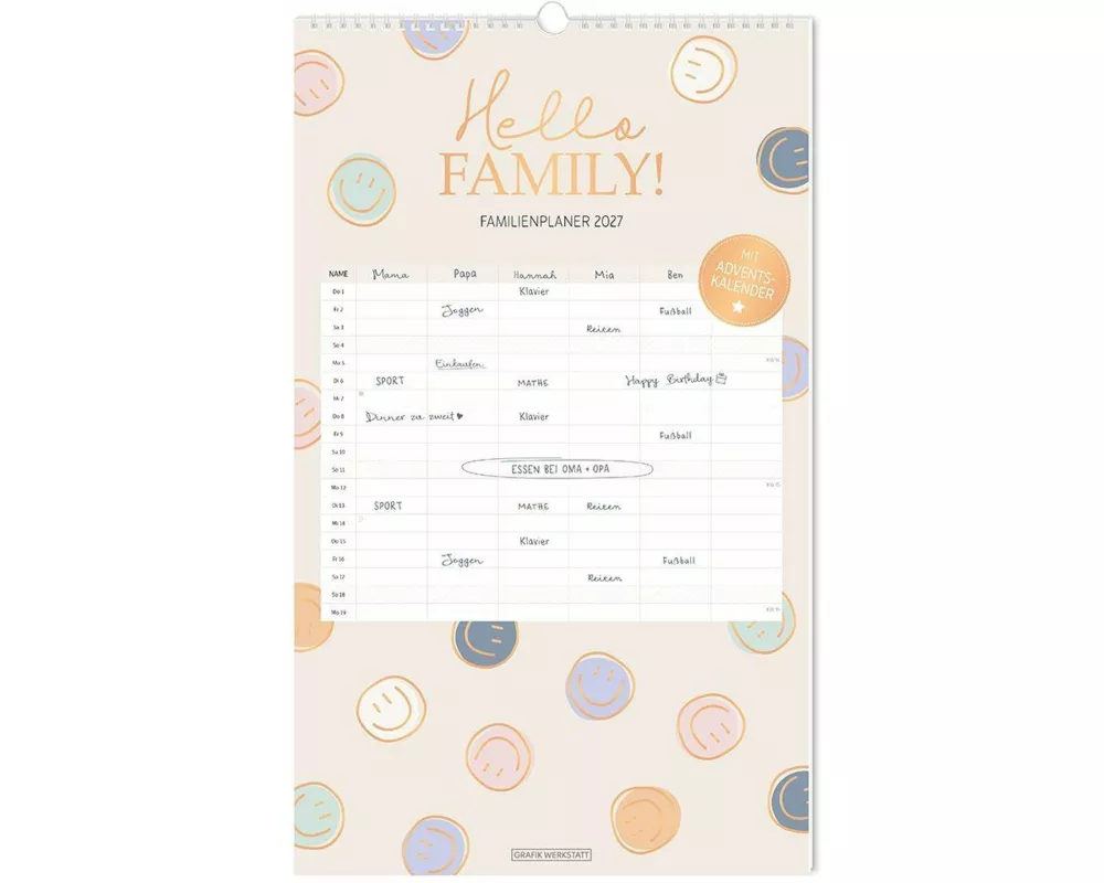 Familienplaner 2027 Hello Family!