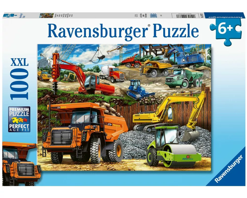 Kinderpuzzle 100 XXL Teile - Fahrzeuge auf der Baustelle