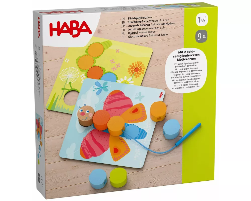 Fädelspiel Holztiere