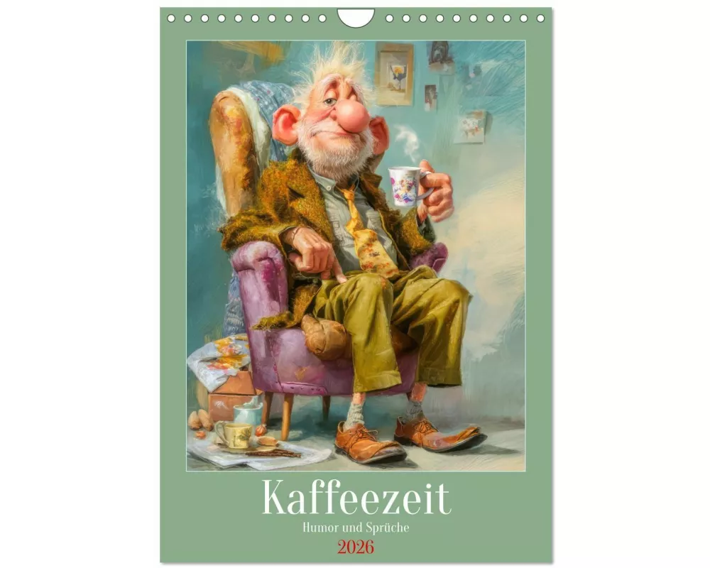 Kaffeezeit - Humor und Sprüche (Wandkalender 2026 DIN A4 hoch), CALVENDO Monatskalender