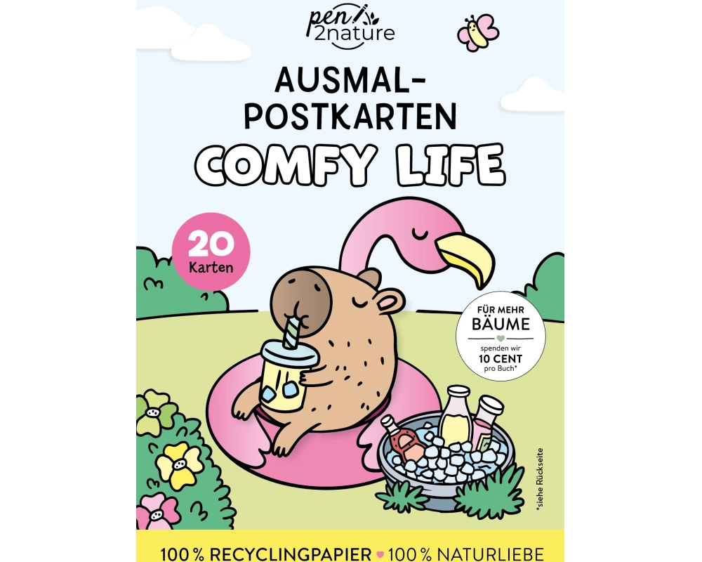 Comfy Life I 20 Ausmal-Postkarten