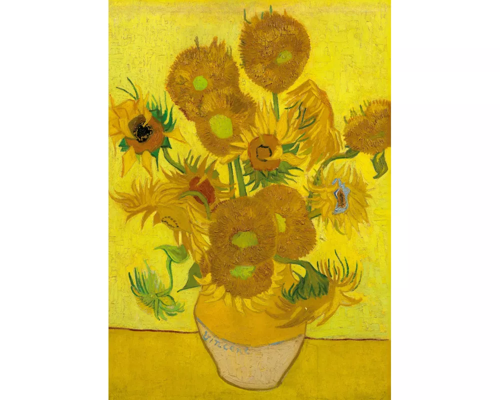 Notizbuch A4 blanko - Hardcover Motiv Sonnenblumen Vincent van Gogh - 100 Seiten - FSC Papier