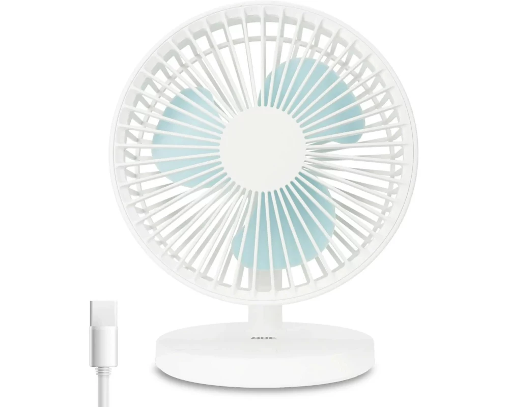 ADE Tischventilator kabellos Weiss
