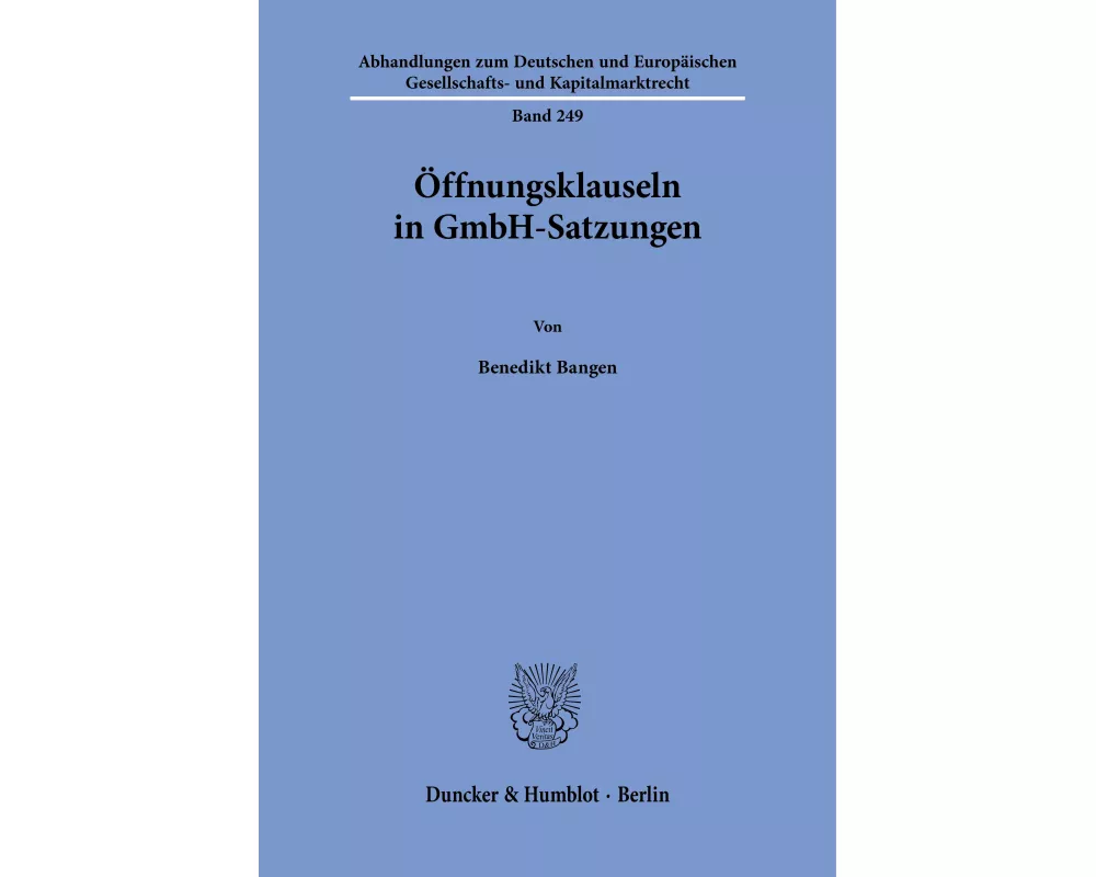 Öffnungsklauseln in GmbH-Satzungen