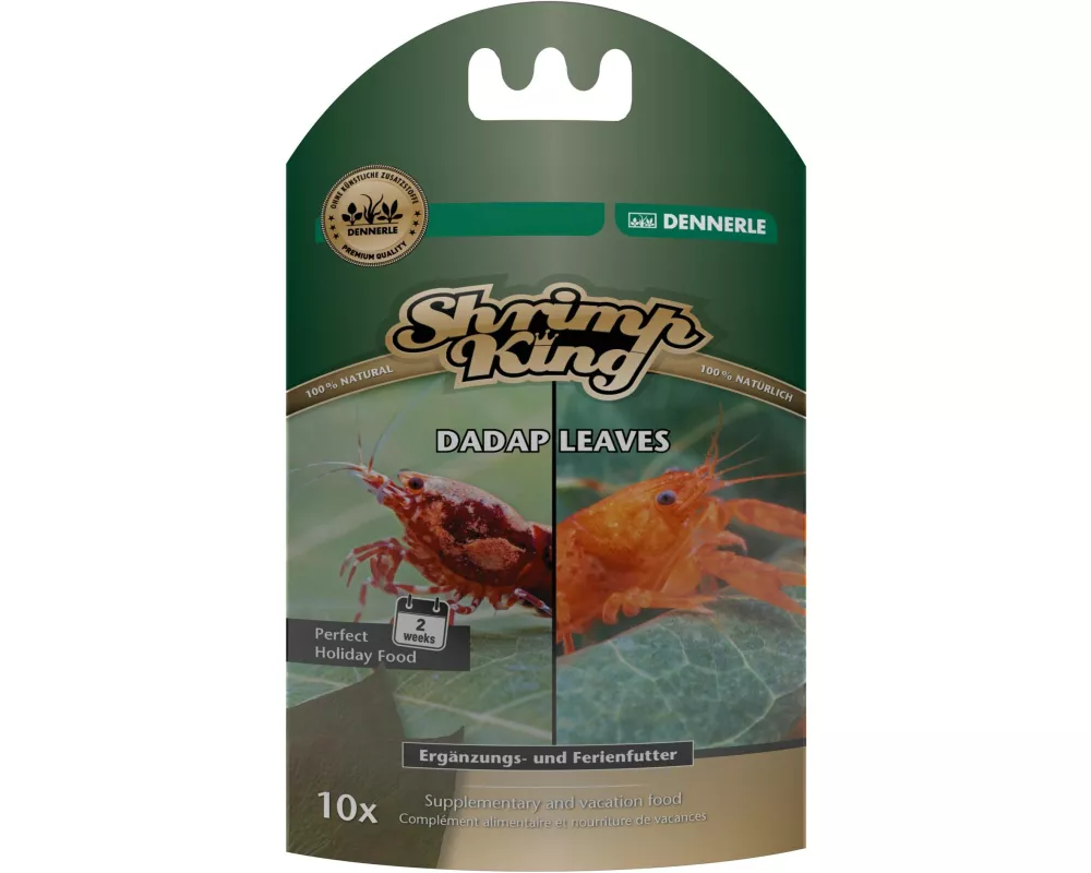 Dennerle Ferienfutter Shrimp King Dadap Leaves, 10 Stück