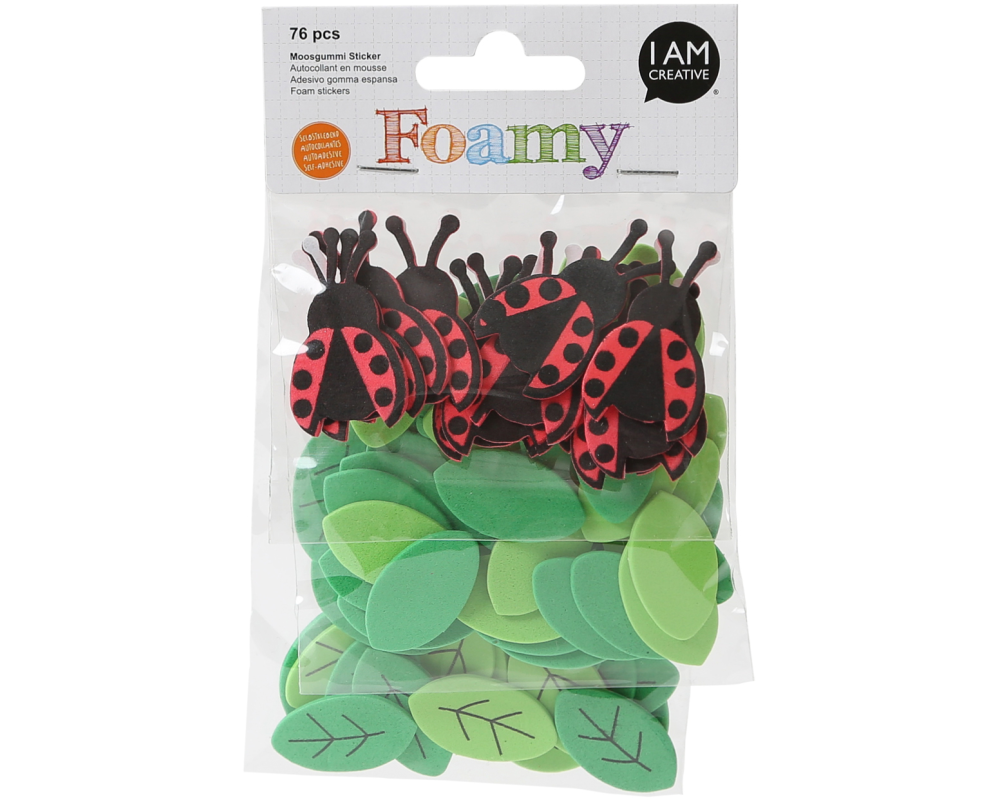 I AM CREATIVE Foamy 4019.35 Marienkäfer, 76 Stück