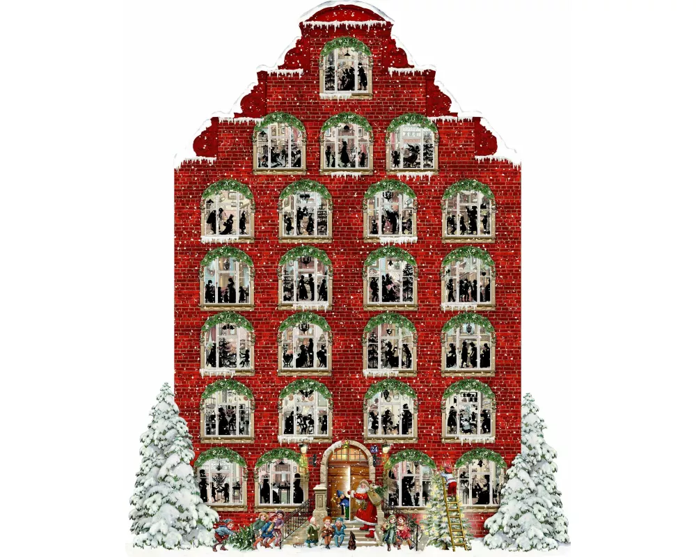 Wand-Adventskalender – Nostalgisches Weihnachtshaus