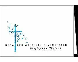 Doppelkarte. Herzliche Beileid (Kreuz)