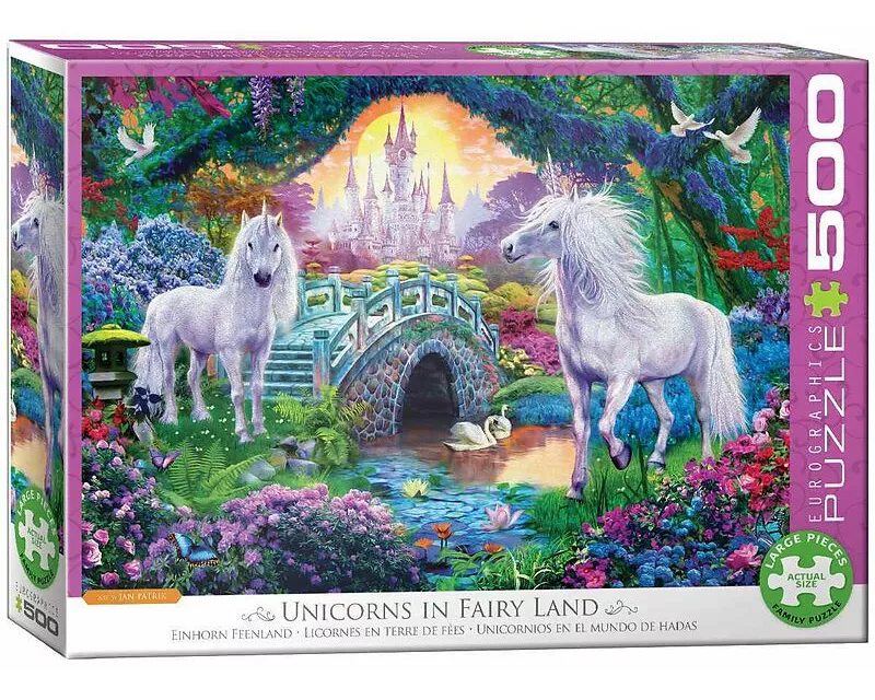 Family Puzzle 500 Teile - Oversize - Unicorn Fairy Land