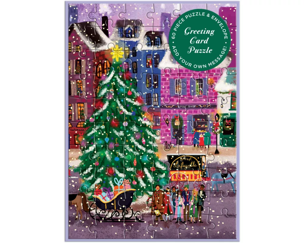 Joy Laforme Christmas Square Greeting Card Puzzle