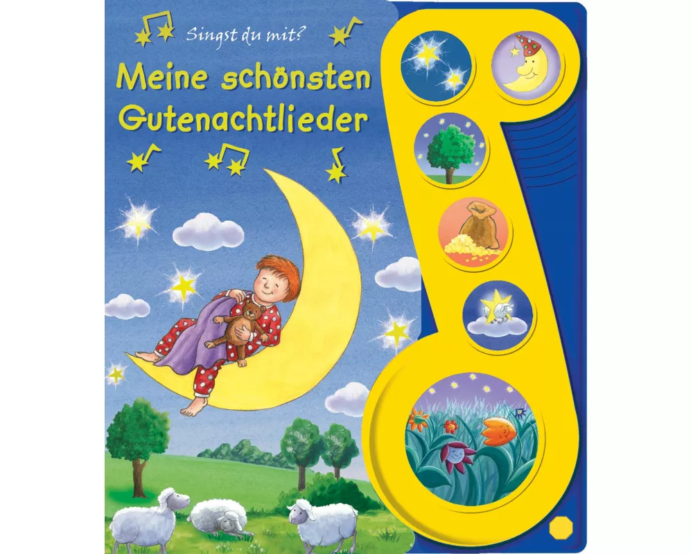 Meine schönsten Gutenachtlieder - Liederbuch mit Sound - Pappbilderbuch mit 6 Melodien