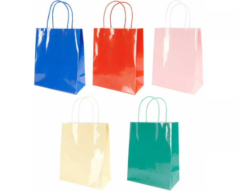 Papiertüten Set, Magic Rainbow, L, FSC MIX, 24 x 31 x 12 cm, 5 Stk, glänzend