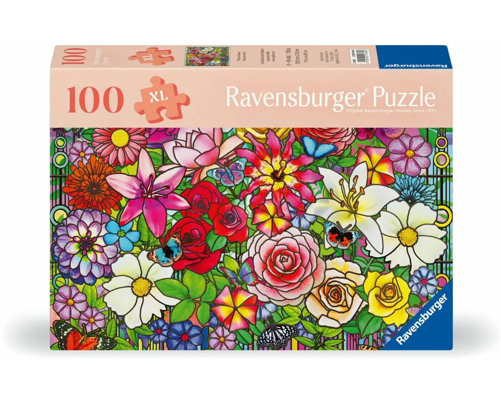 Erwachsenenpuzzle 100 XL-Teile - Blumenfenster