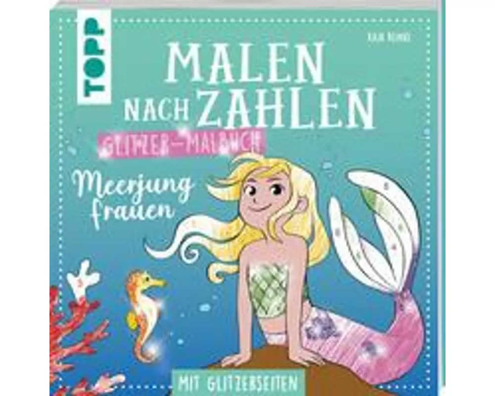 Malen nach Zahlen Glitzer-Malbuch Meerjungfrauen