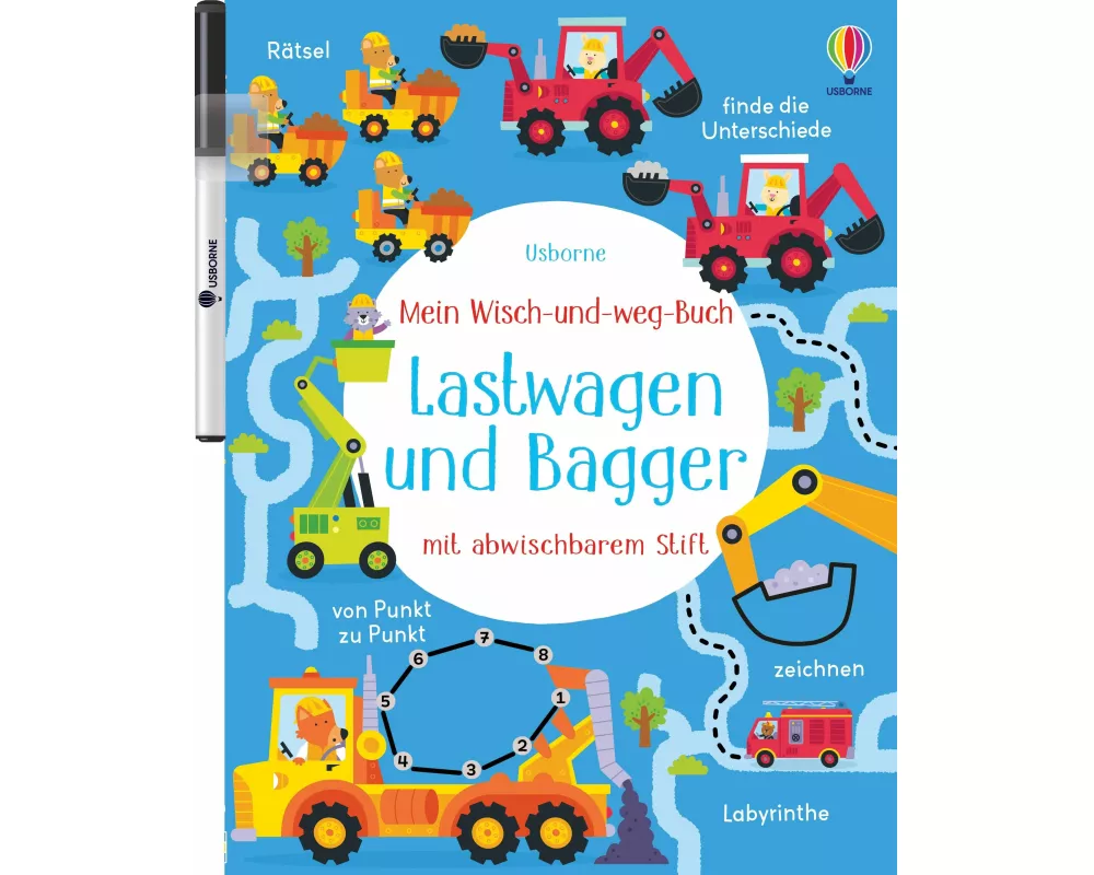 Mein Wisch-und-weg-Buch: Lastwagen und Bagger