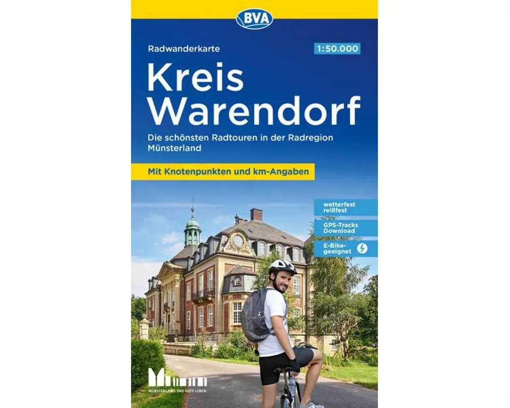 BVA Radwanderkarte Kreis Warendorf mit Knotenpunkten 1:50.000