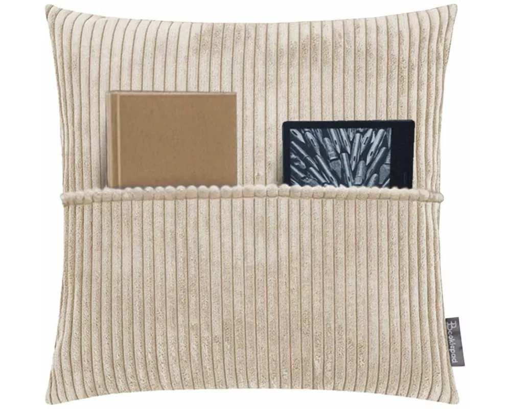 Bookiepad Taschenkissen mit Füllung Cozy Shara - creme 45x45