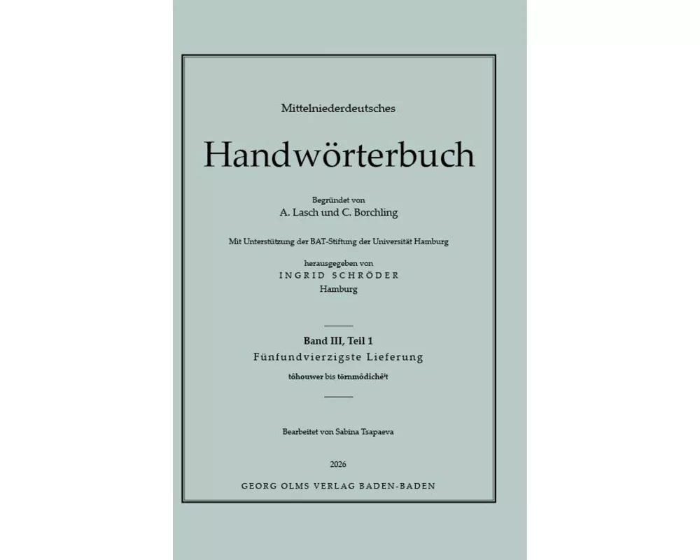 Mittelniederdeutsches Handwörterbuch
