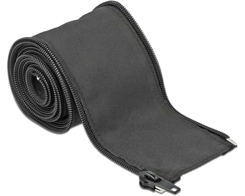 Delock Kabelschlauch 2 m x 25 mm, mit Reissverschluss Schwarz