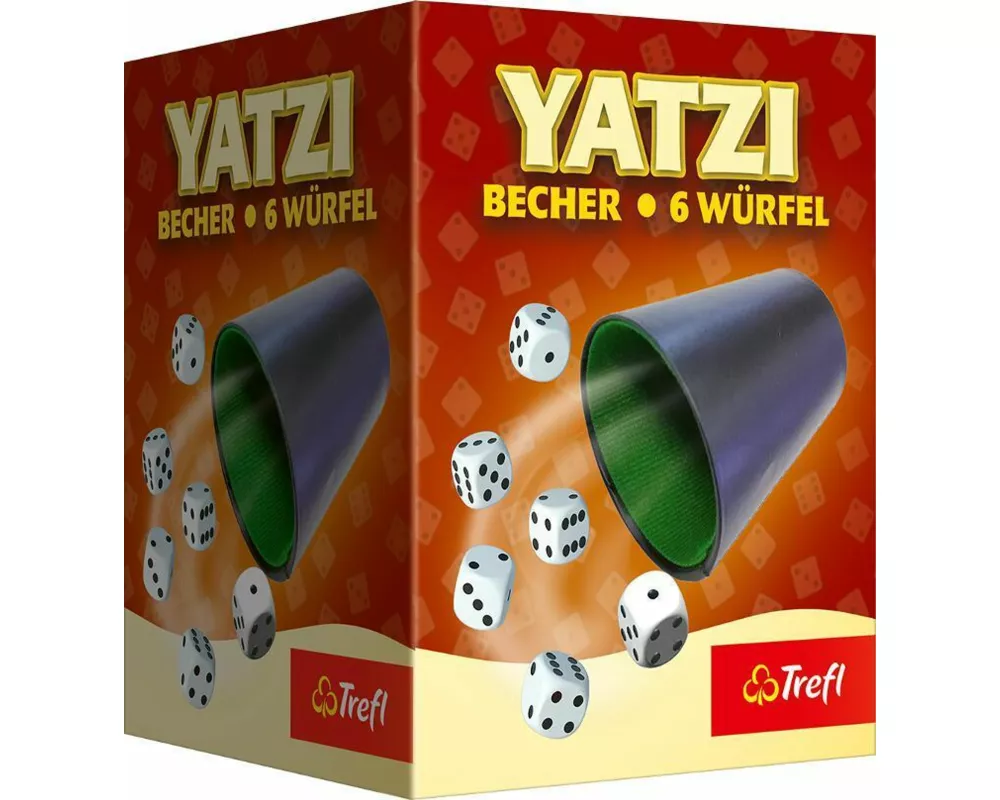 Würfelbecher mit 6 Augenwürfel