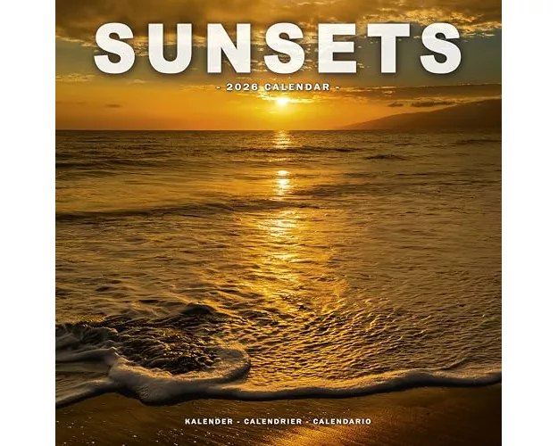 Sunsets Calendar 2026 Square Travel Wall Calendar - 16 Month