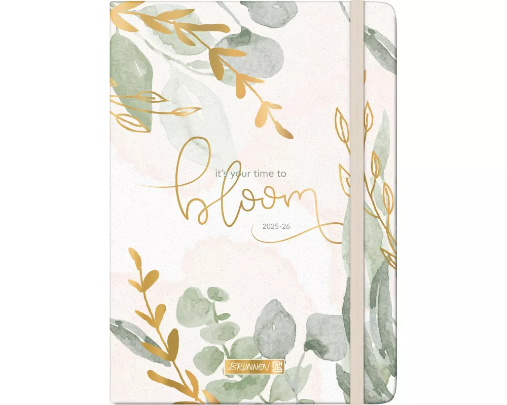 BRUNNEN Schülerkalender (2025/2026) "Bloom", 2 Seiten = 1 Woche, A5, 208 Seiten, Textil-Einband, mehrfarbig
