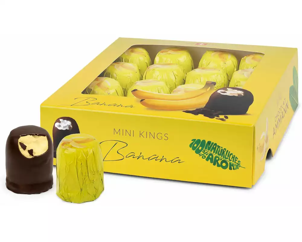 Chocolat Ammann Schokolade Mini King Banana 16 x 10 g