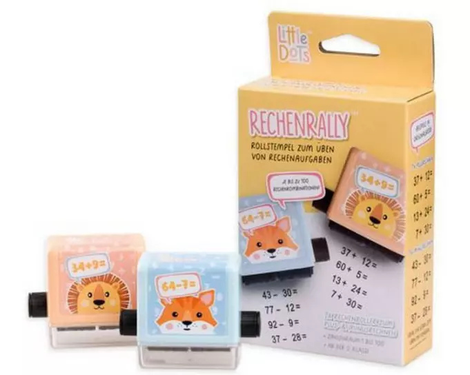 Trodat Little Dots Rechenrally Plus und Minus Zahlen Rollstempel